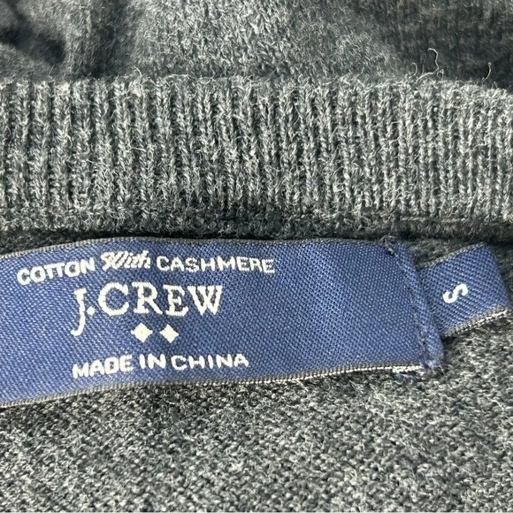 J. Crew Cotton &‎ Cashmere Black V-Neck Sweater Small